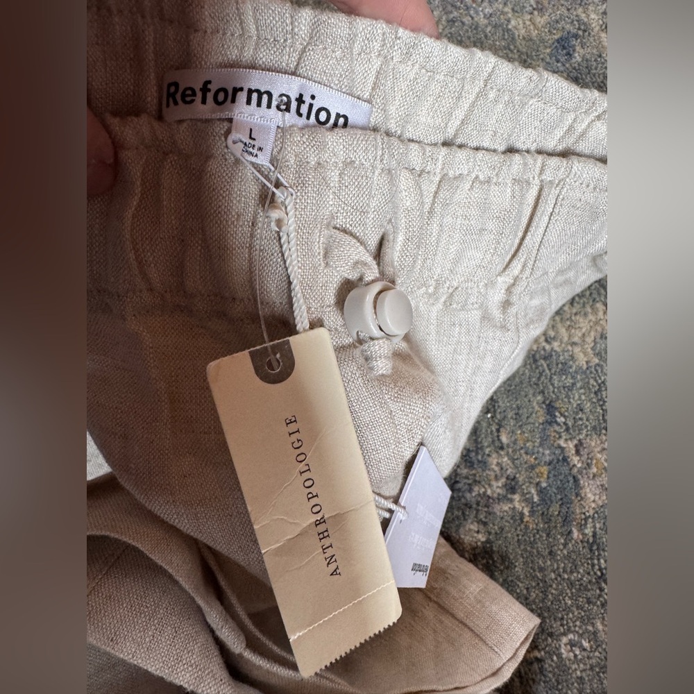 Reformation Cream Linen Pants - Picture 3 of 4